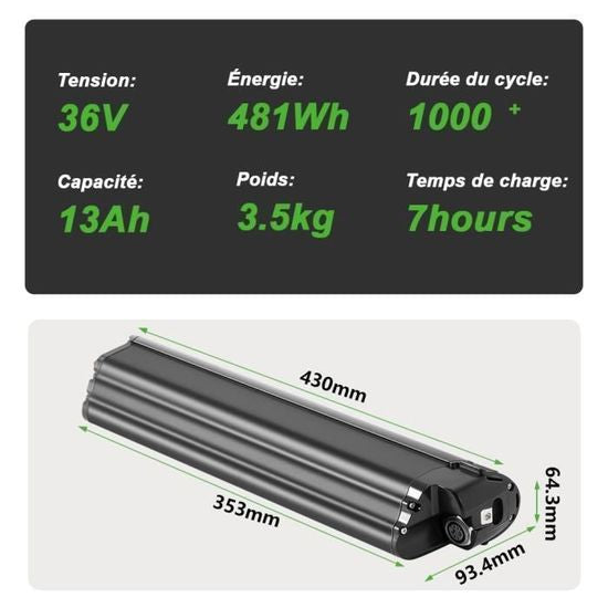 YOSE POWER Batterie Vélo électrique 36V 13Ah REENTION EEL-PRO(52) pour Zündapp Z808