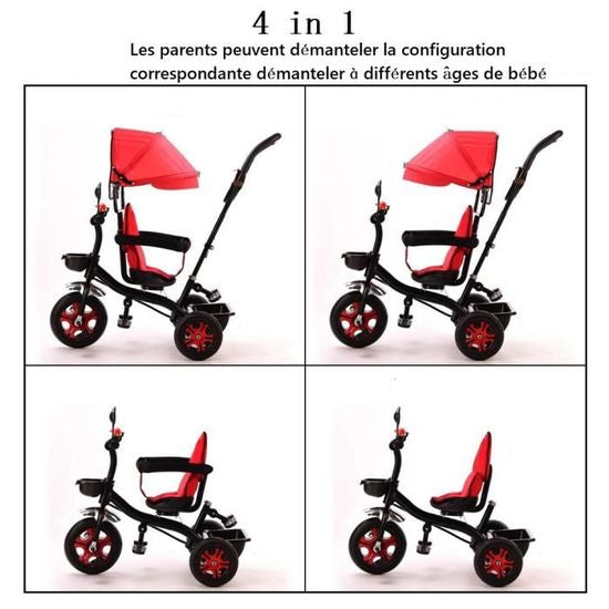 Tricycle évolutif mixte pour enfant de 1 à 5 ans - Gris