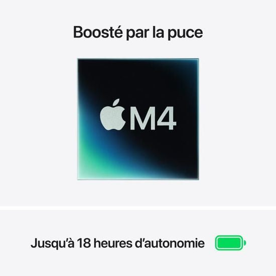Apple - 13,6" MacBook Air M4 (2025) - RAM 16Go - Stockage 256Go - CPU 10 cœurs - GPU 8 cœurs - Minuit