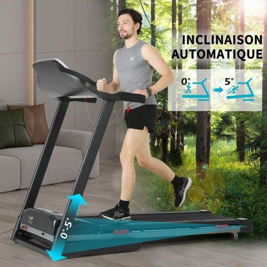 ISE Tapis de Course Electrique Pliable, Electrique Pliable,LCD,12 Programmes,verin hydraulique