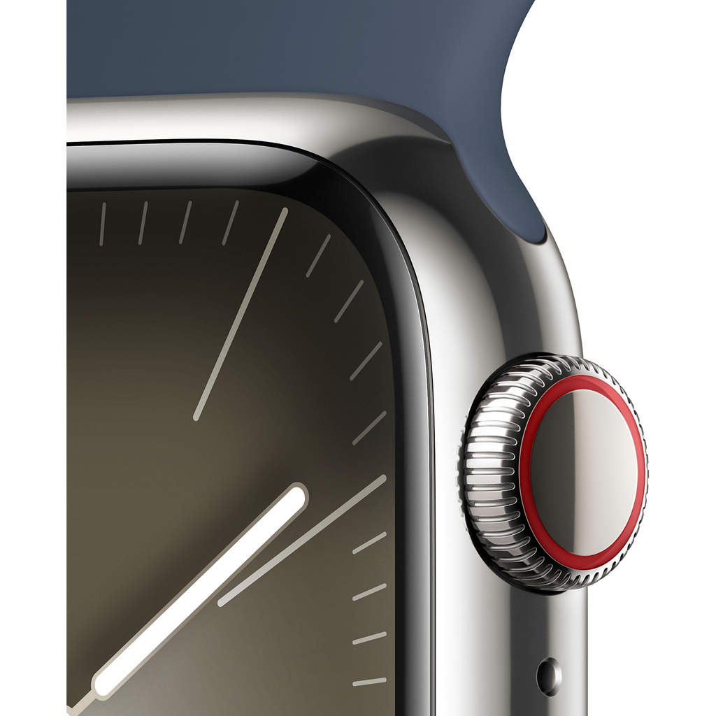 Montre connectée APPLE WATCH Serie 9 Cellular 45mm Acier/Argeny Bleu Orage S/M